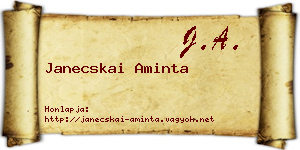 Janecskai Aminta névjegykártya